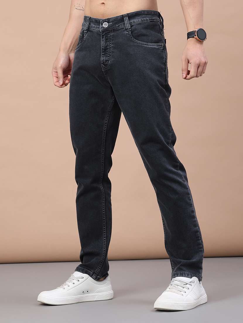 men plain mid rise full length jeans - 22271746 -  Standard Image - 1