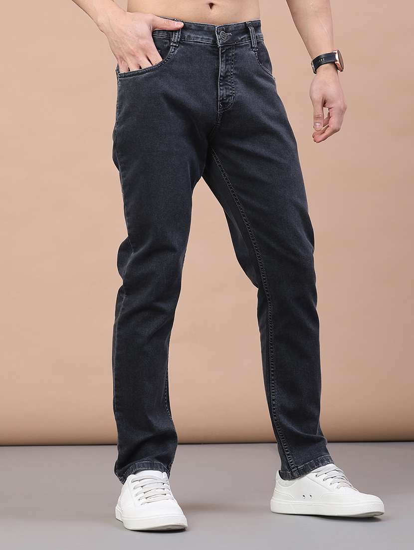 men plain mid rise full length jeans - 22271746 -  Standard Image - 4
