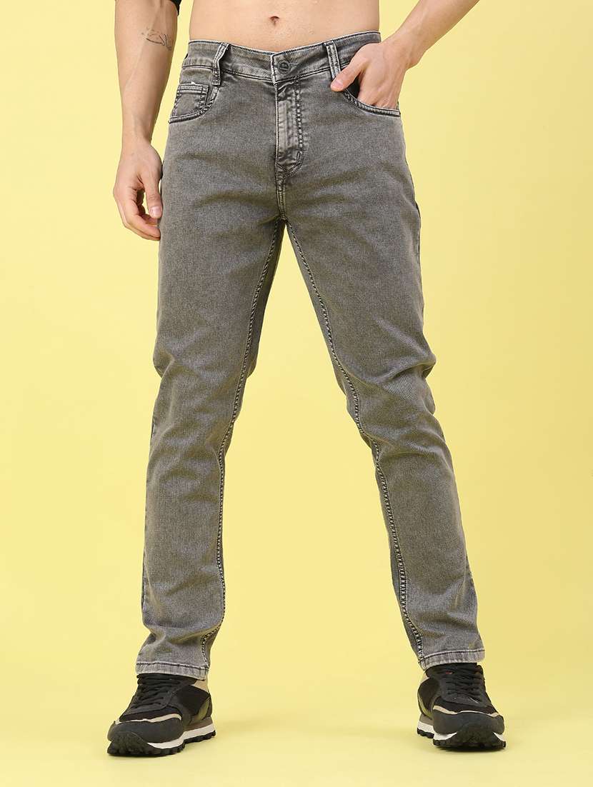 men plain mid rise full length jeans - 22271747 -  Standard Image - 1