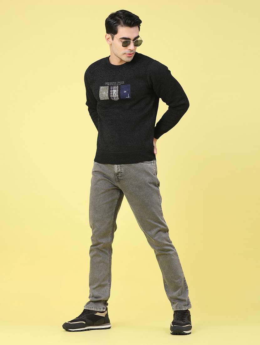 men plain mid rise full length jeans - 22271747 -  Standard Image - 4