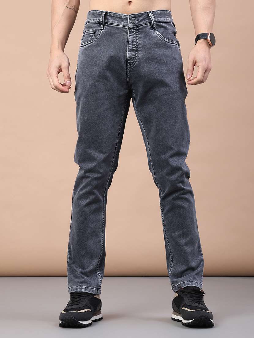 men plain mid rise full length jeans - 22271748 -  Standard Image - 1