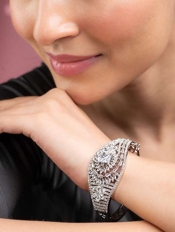 women cubic zirconia kada bracelet - 22271821 -  Standard Image - 1