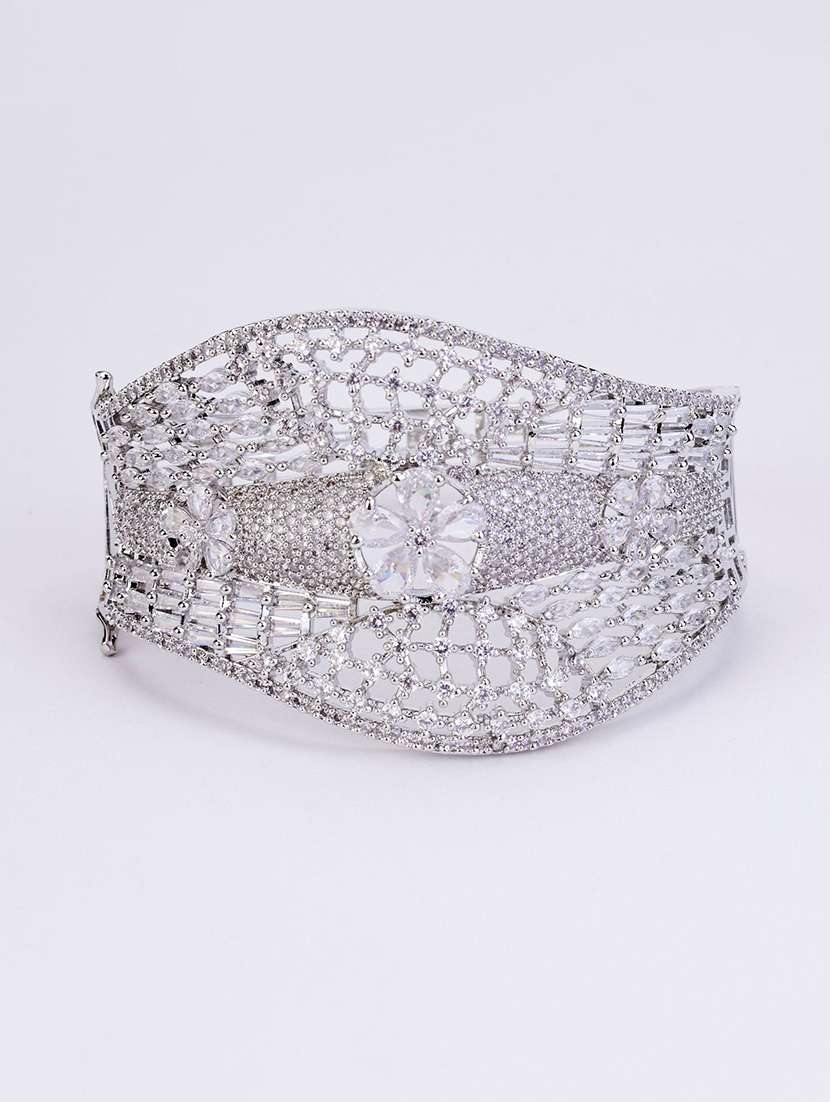 women rhodium plated kada bracelet - 22271822 -  Standard Image - 1