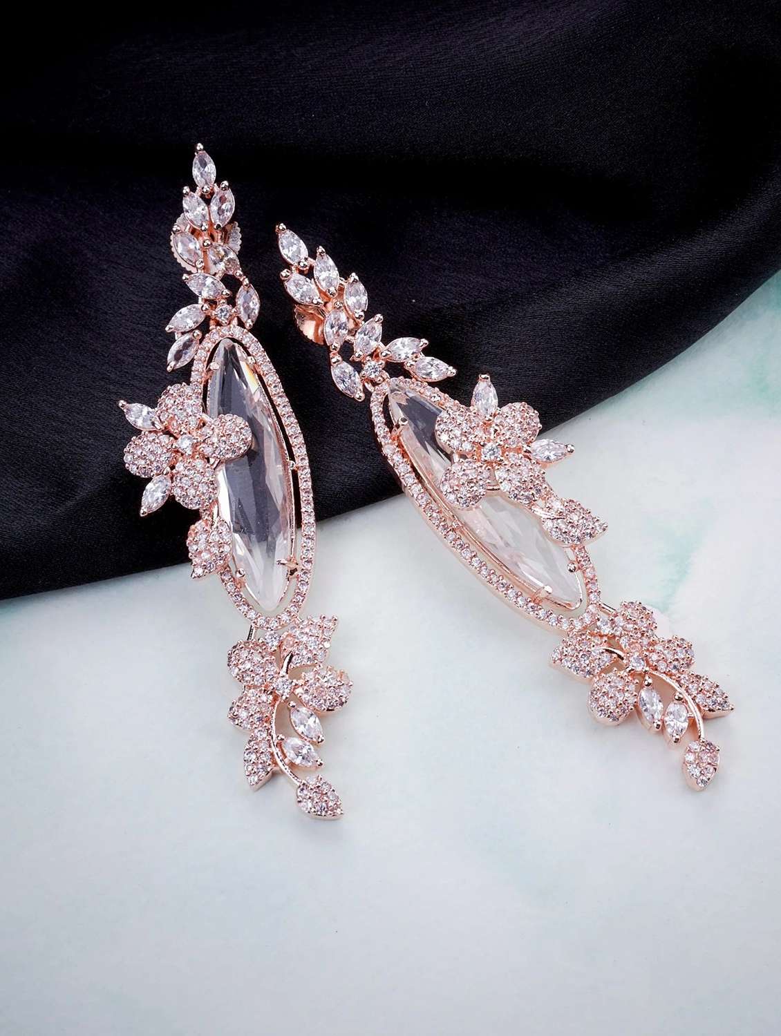 women brass drop earring