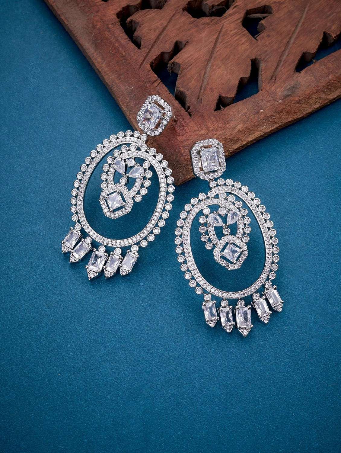 women brass drop earring