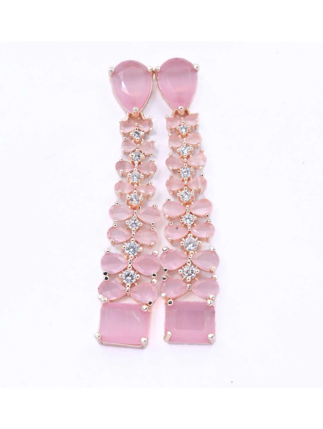 women pink brass drop earring - 22271845 -  Standard Image - 1