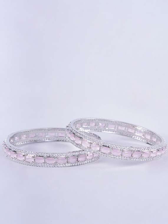 women crystal cubic zirconia rhodium bangles - 22271882 -  Standard Image - 1