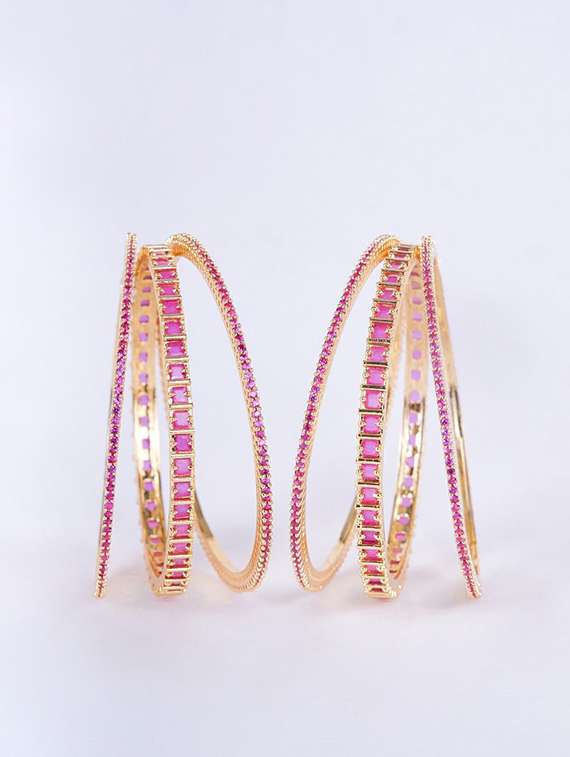 women crystal zirconia rhodium bangles - 22271894 -  Standard Image - 1