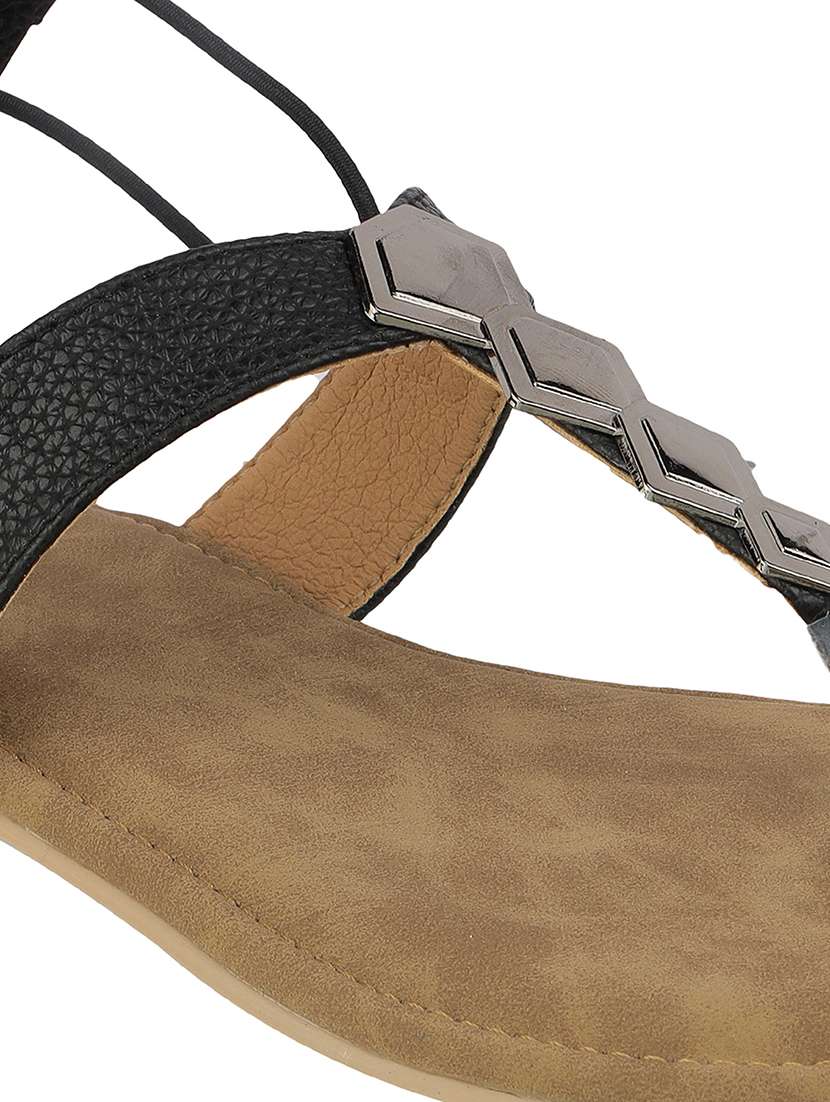 women embellished t-strap flat sandal - 22271948 -  Standard Image - 6