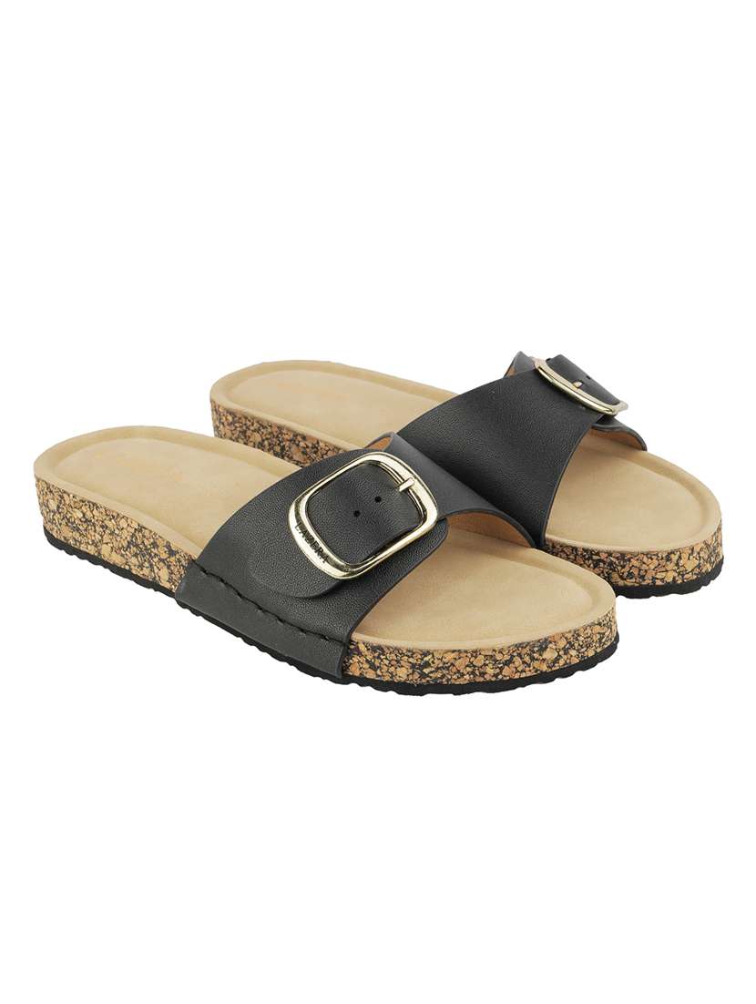 women solid slip on flat sandal - 22271953 -  Standard Image - 1