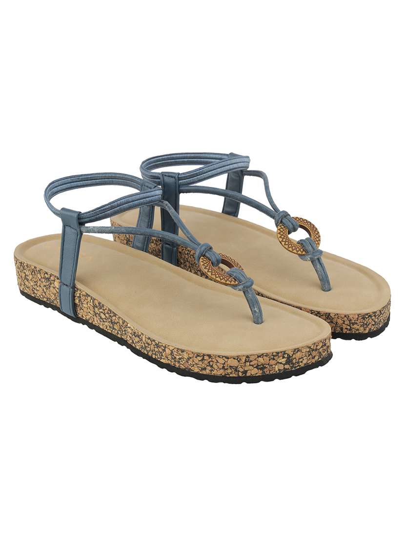 women solid t-strap flat sandal - 22271956 -  Standard Image - 1