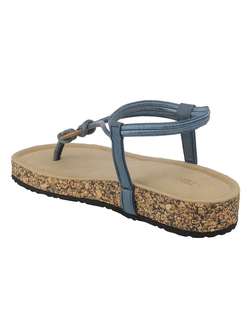 women solid t-strap flat sandal - 22271956 -  Standard Image - 4