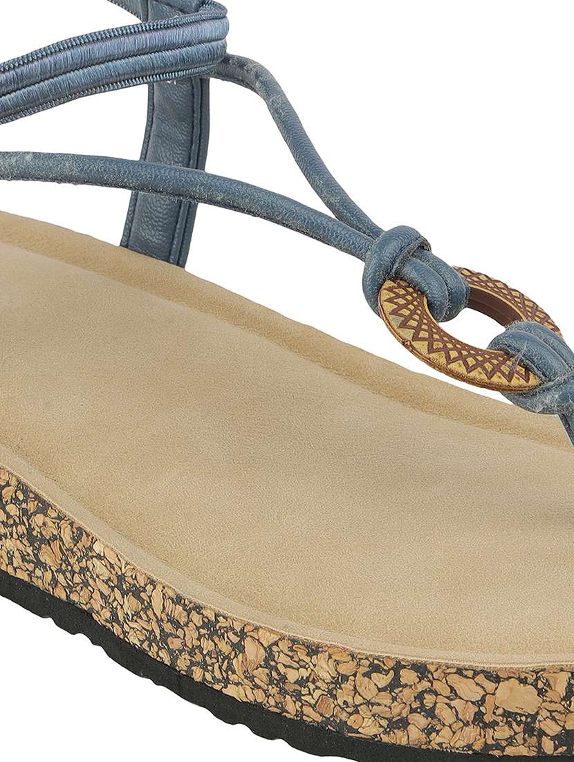 women solid t-strap flat sandal - 22271956 -  Standard Image - 6