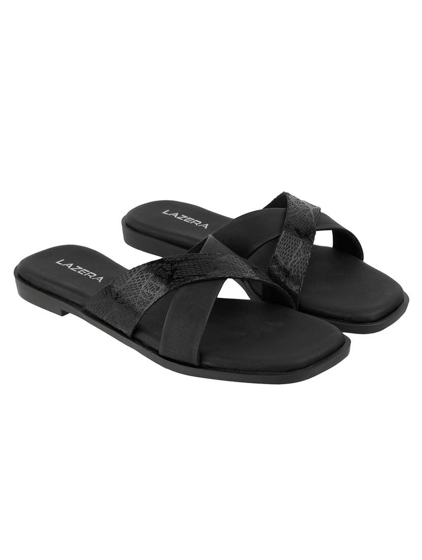 women textured slip on flat sandal - 22271960 -  Standard Image - 1