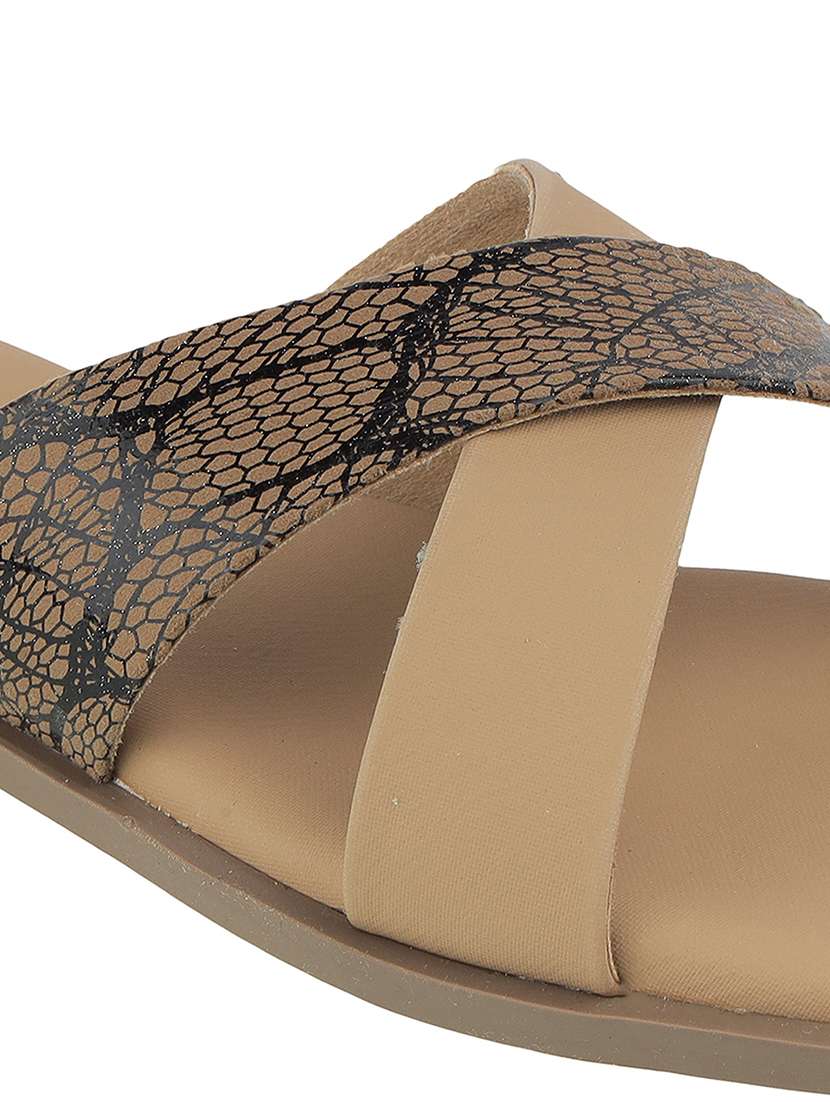 women textured slip on flat sandal - 22271961 -  Standard Image - 6