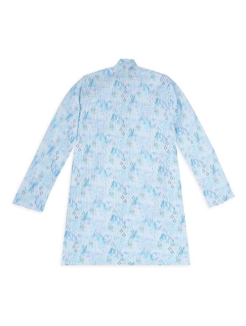 boys printed long sleeve straight kurta - 22272025 -  Standard Image - 1