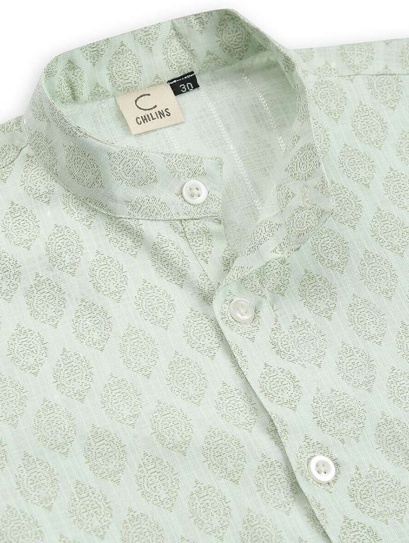 boys printed long sleeve straight kurta - 22272027 -  Standard Image - 4