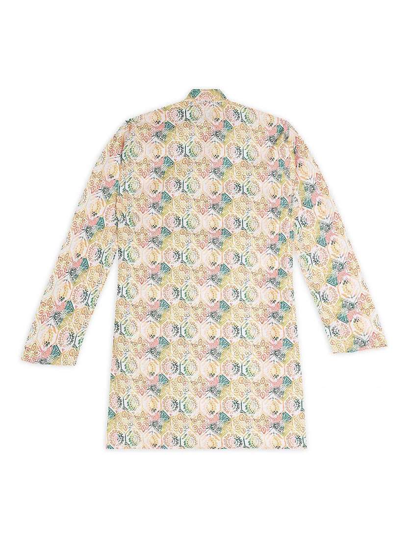 boys printed long sleeve straight kurta - 22272028 -  Standard Image - 1