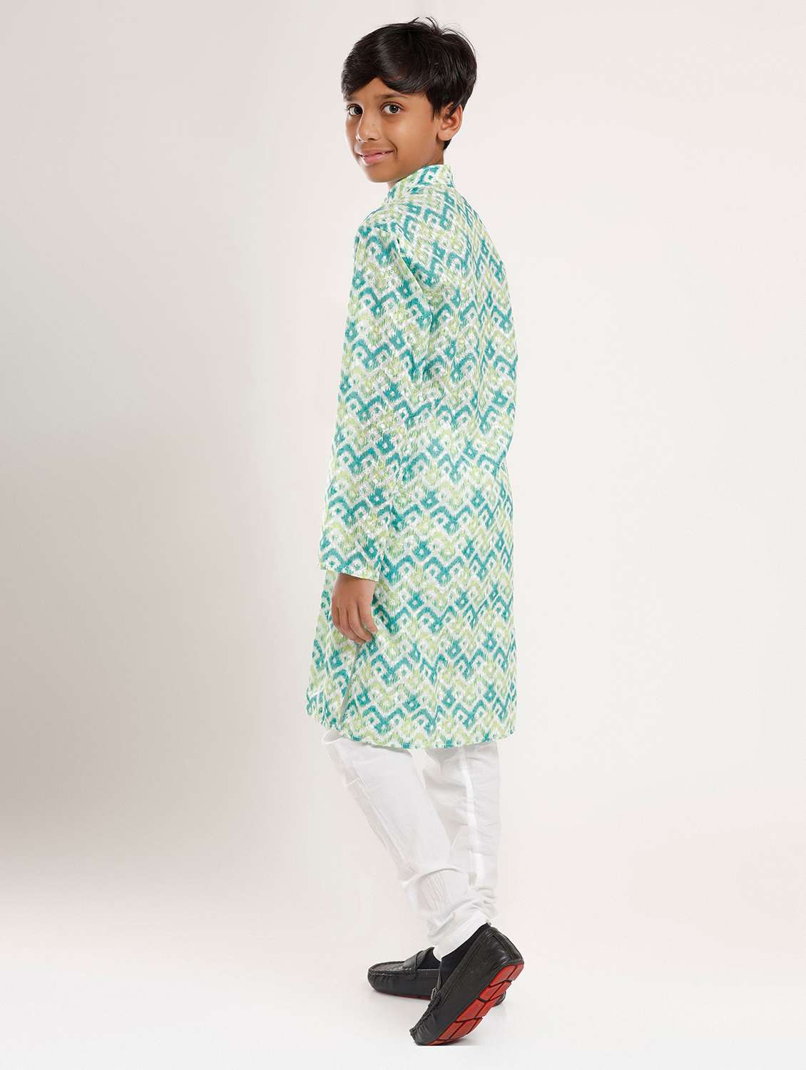 boys printed long sleeve straight kurta - 22272033 -  Standard Image - 1