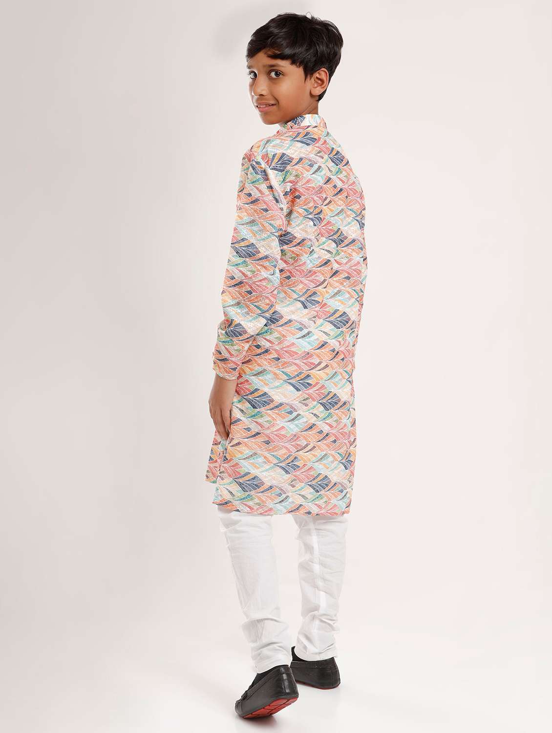 boys printed long sleeve straight kurta - 22272036 -  Standard Image - 1
