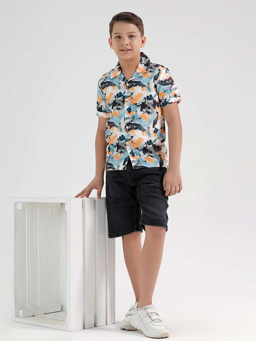 boys printed collared short sleeve shirt - 22272040 -  Standard Image - 4