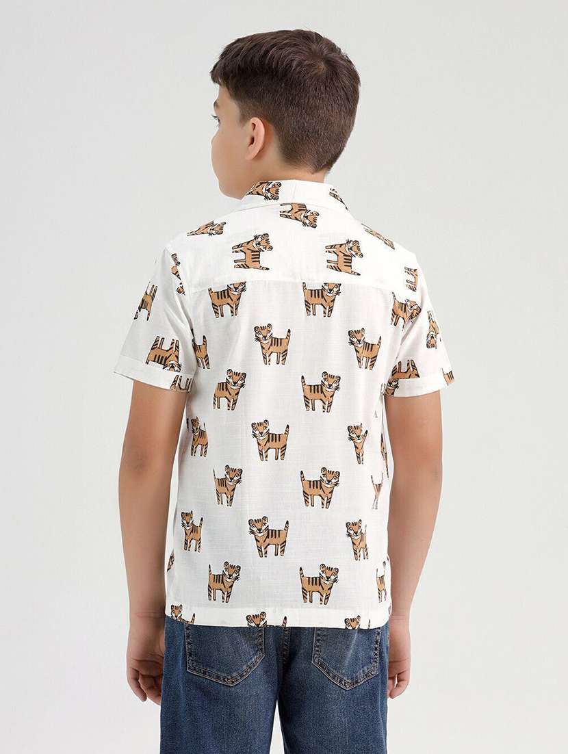 boys printed collared short sleeve shirt - 22272076 -  Standard Image - 1