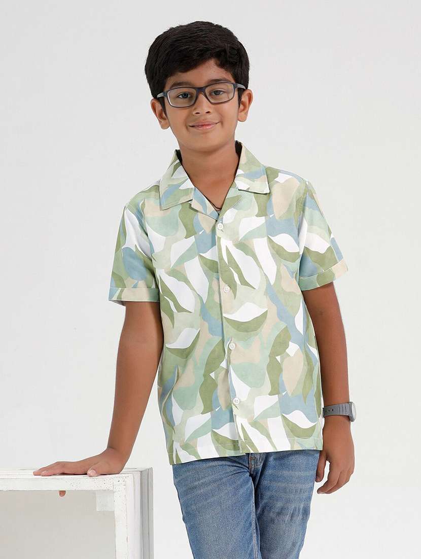 boys printed collared short sleeve shirt - 22272092 -  Standard Image - 1