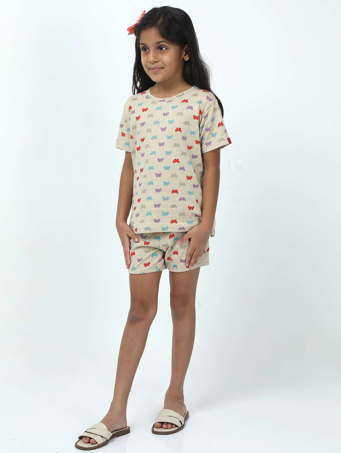 girls printed t-shirt and short set - 22272150 -  Standard Image - 1