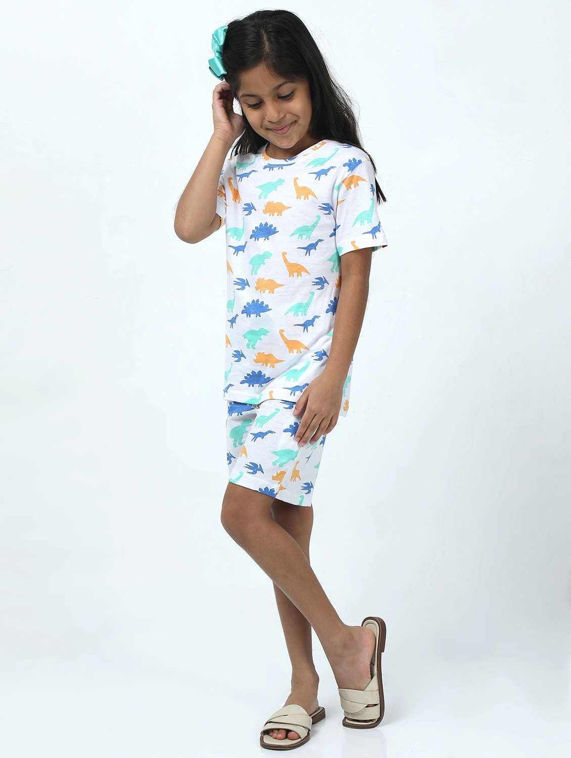 girls printed t-shirt and short set - 22272168 -  Standard Image - 1
