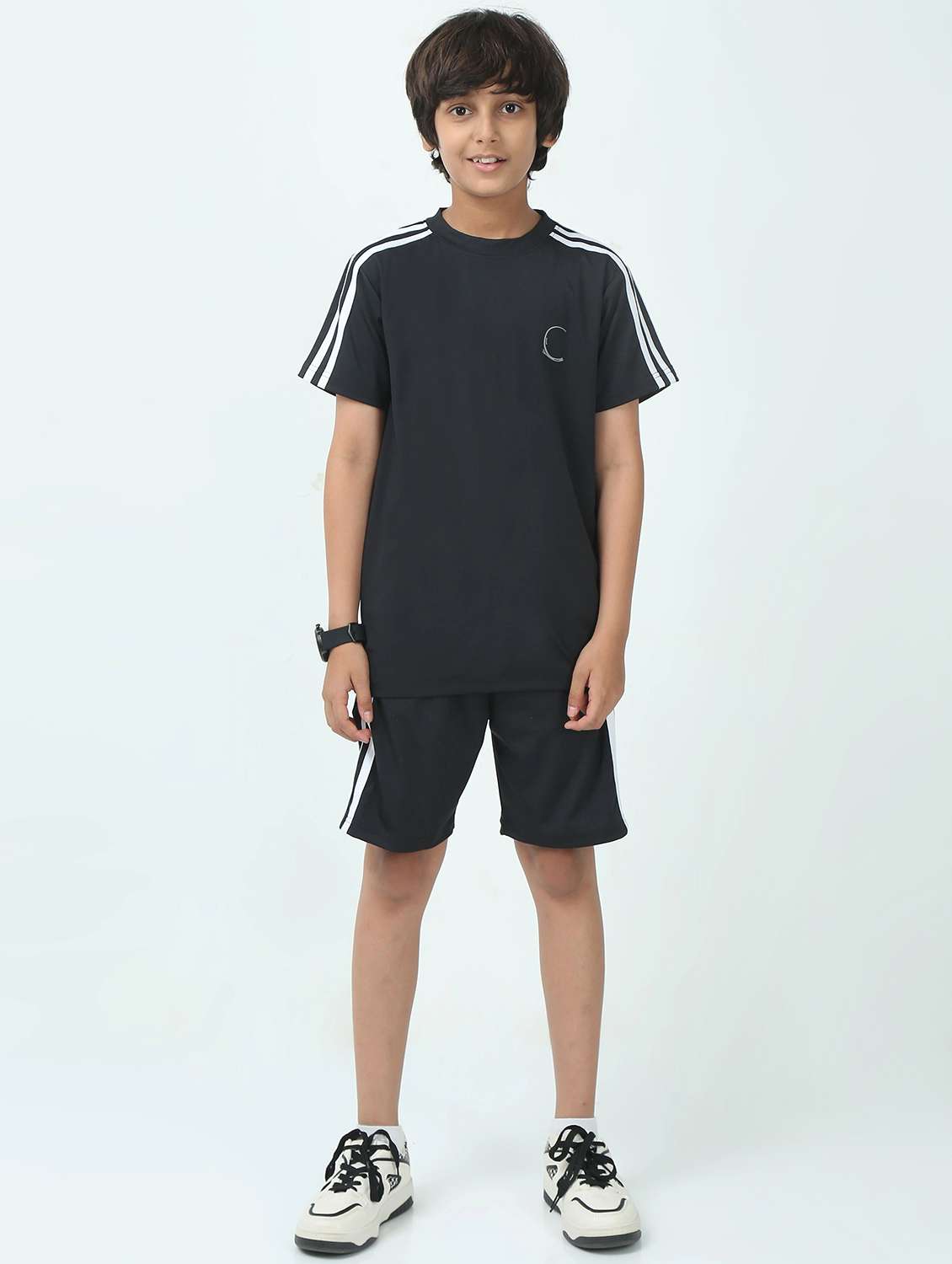 boys solid short sleeve t-shirt and short set - 22272170 -  Standard Image - 1