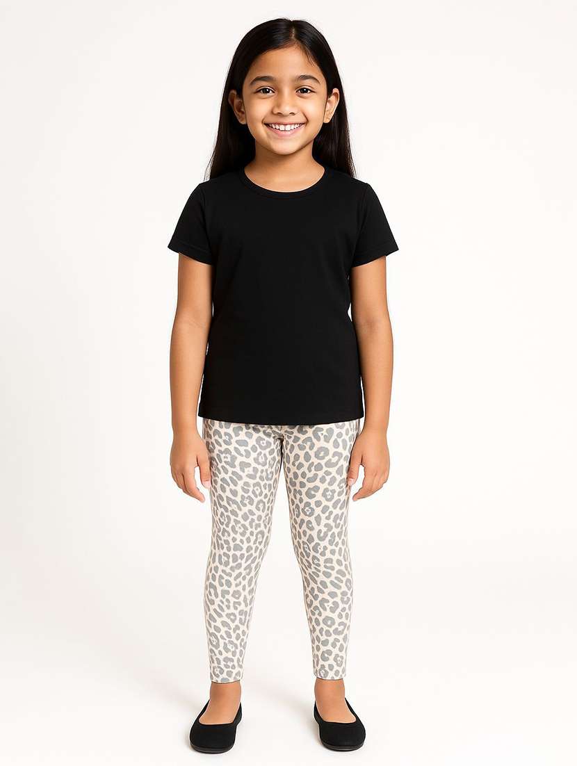 girls printed mid rise legging - 22272299 -  Standard Image - 1