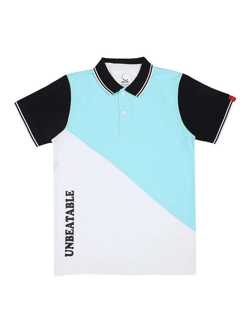 boys color blocked short sleeve polo t-shirt - 22272332 -  Standard Image - 1