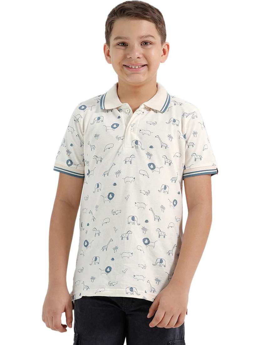 Boys Printed Short Sleeve Polo T-shirt - 22272346 -  Standard Image - 1
