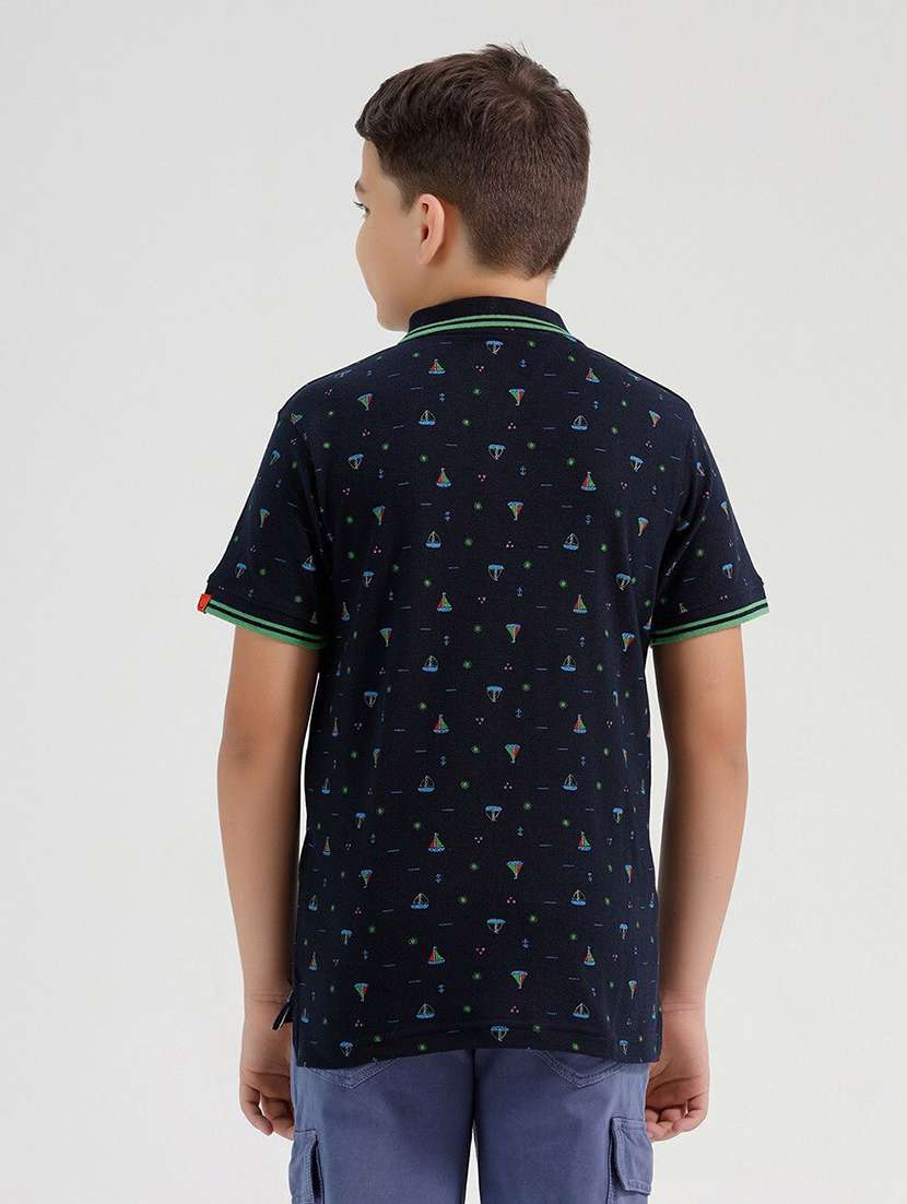 boys printed short sleeve polo t-shirt - 22272347 -  Standard Image - 1