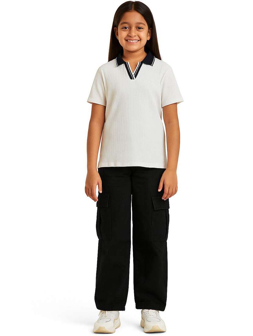 girls solid short sleeve polo tee - 22272349 -  Standard Image - 1