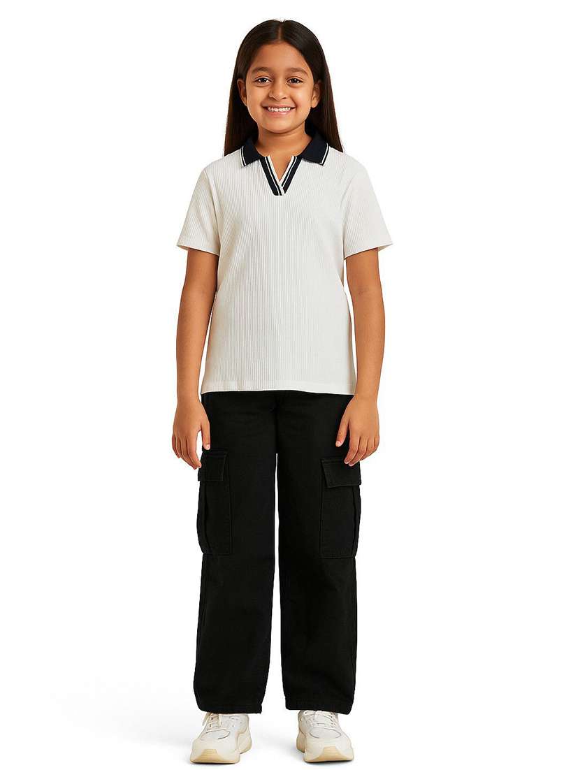 girls solid short sleeve polo tee - 22272400 -  Standard Image - 1