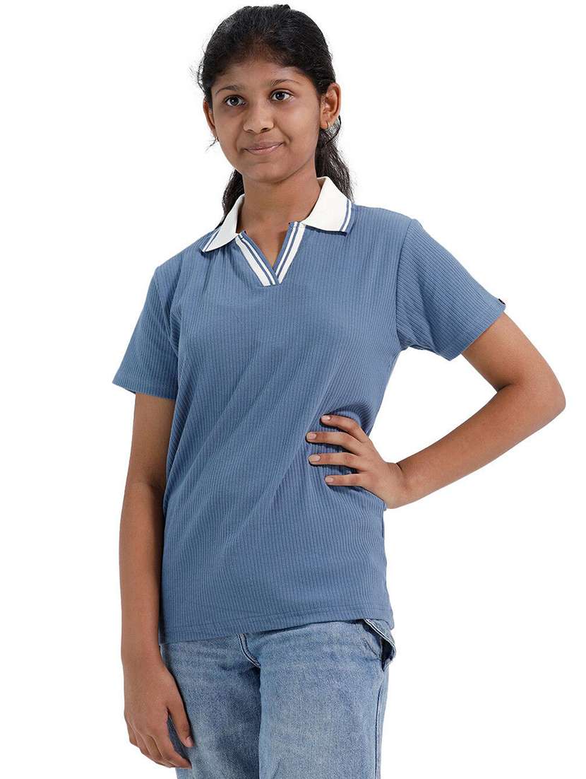 girls solid short sleeve polo tee - 22272401 -  Standard Image - 1
