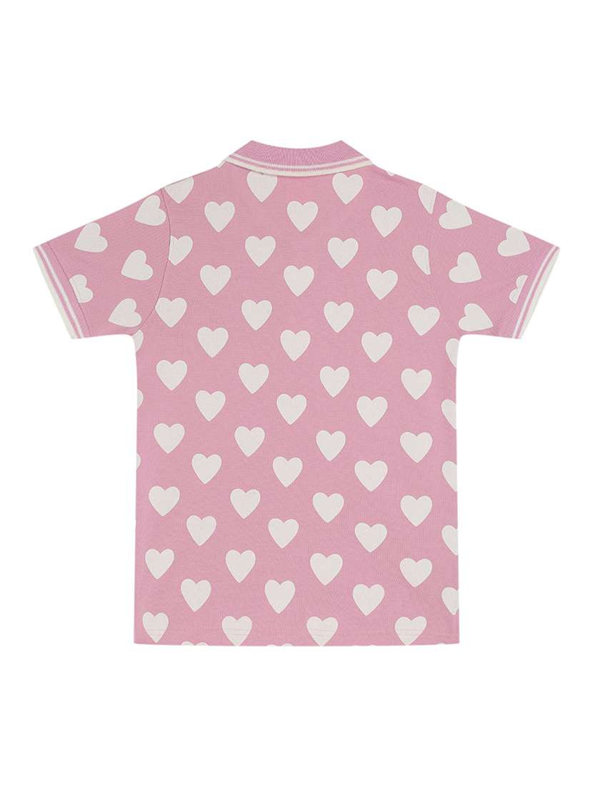 girls printed short sleeve polo tee - 22272403 -  Standard Image - 1