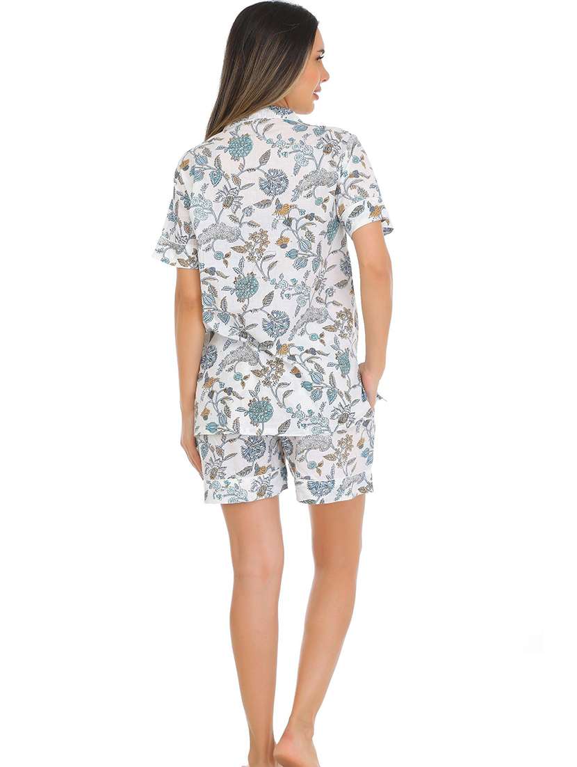women printed nightwear shorts set - 22272459 -  Standard Image - 1