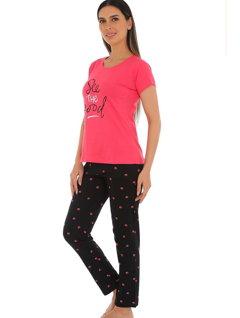 women printed nightwear pyjama set - 22272465 -  Standard Image - 1