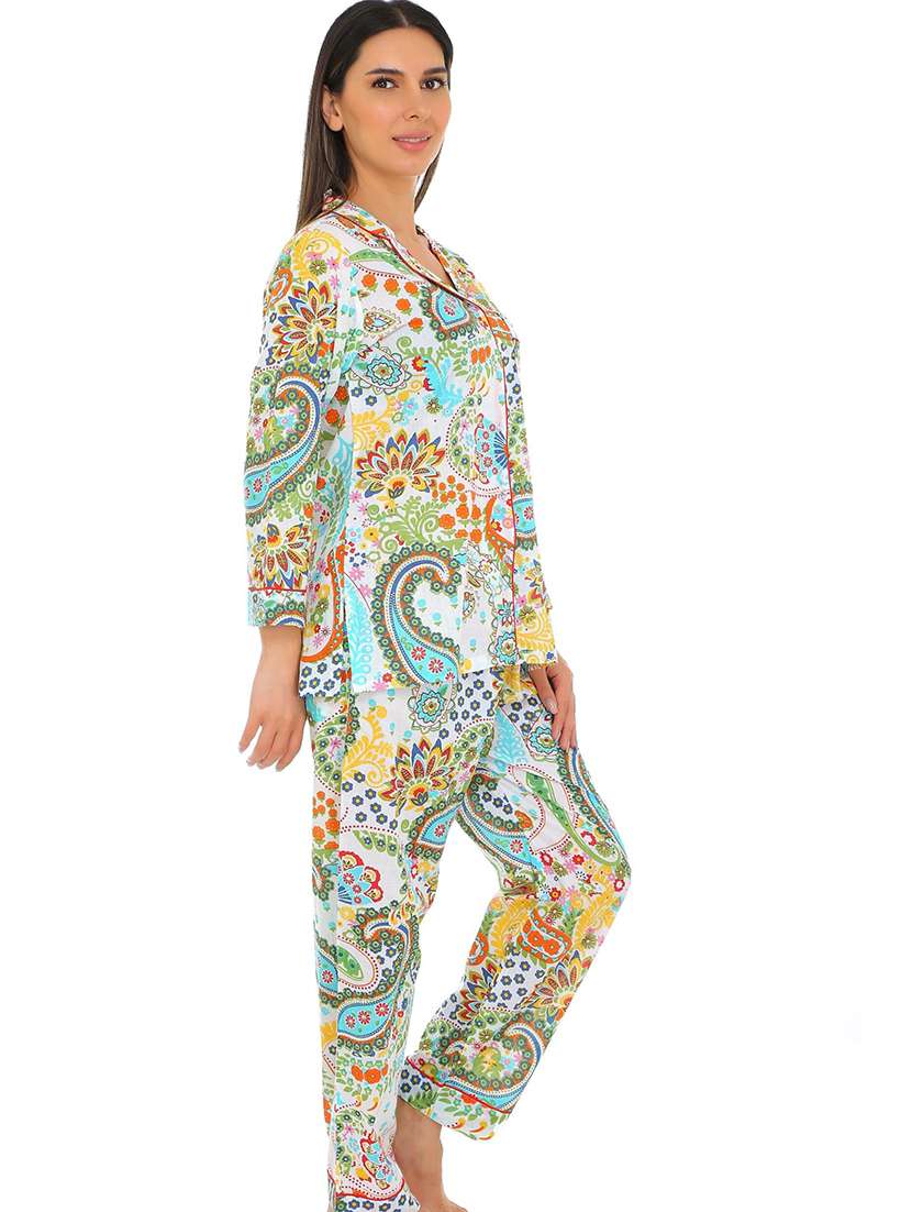 women printed nightwear pyjama set - 22272466 -  Standard Image - 1