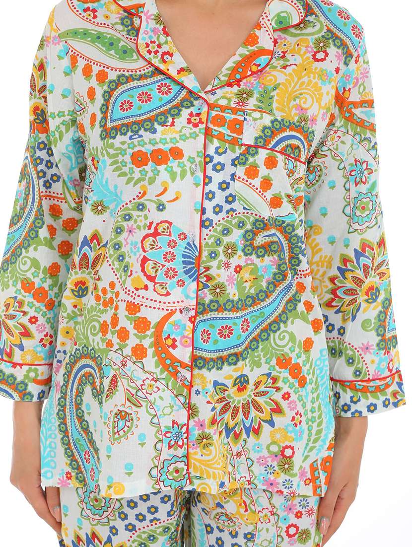 women printed nightwear pyjama set - 22272466 -  Standard Image - 4