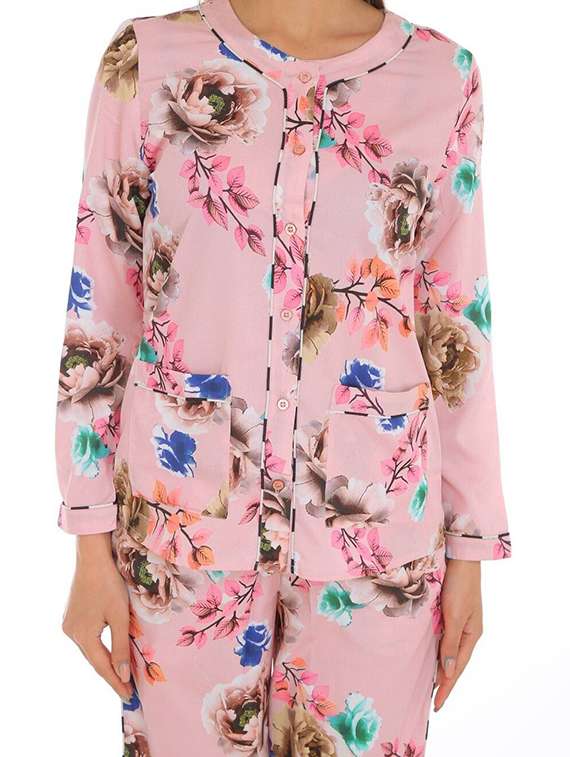 women printed nightwear pyjama set - 22272467 -  Standard Image - 4