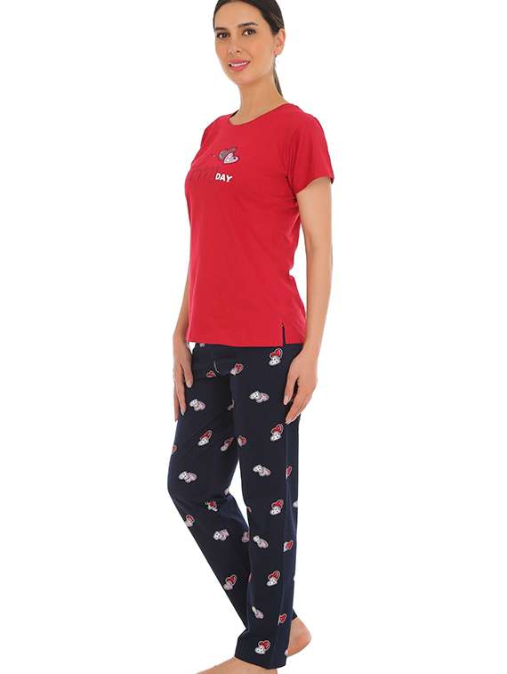 women printed nightwear pyjama set - 22272469 -  Standard Image - 1