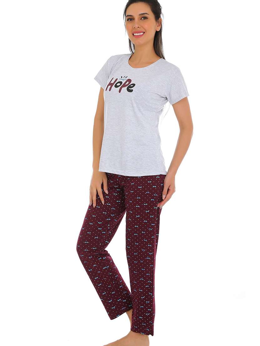 women printed nightwear pyjama set - 22272473 -  Standard Image - 1