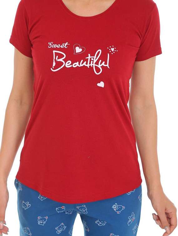 women printed nightwear pyjama set - 22272477 -  Standard Image - 4