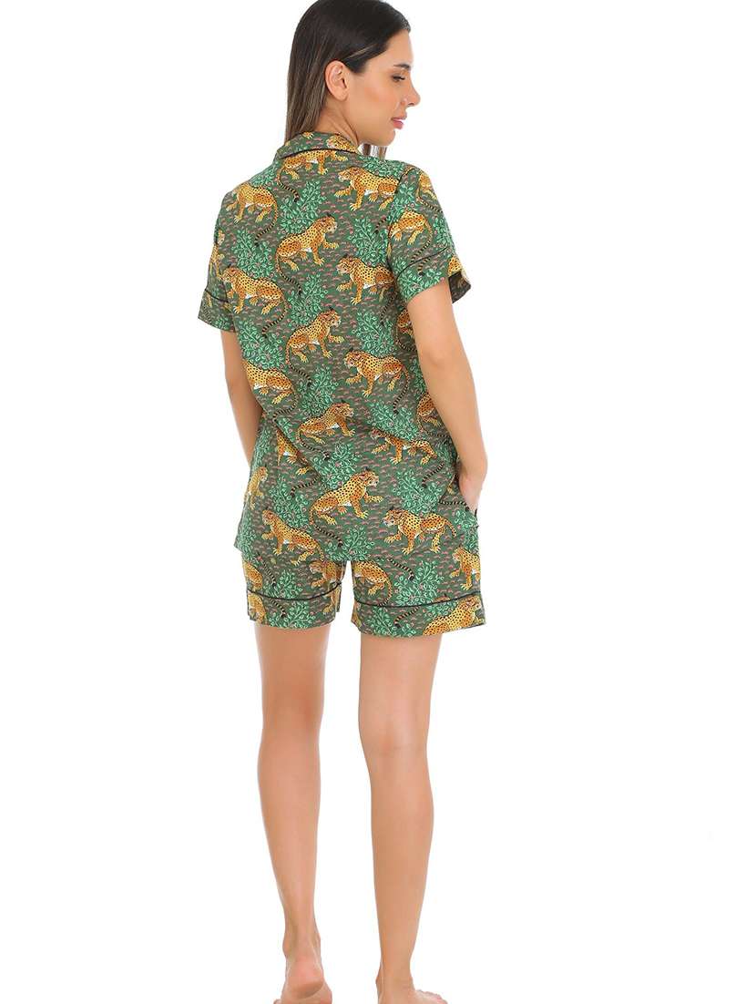 women printed nightwear shorts set - 22272479 -  Standard Image - 1
