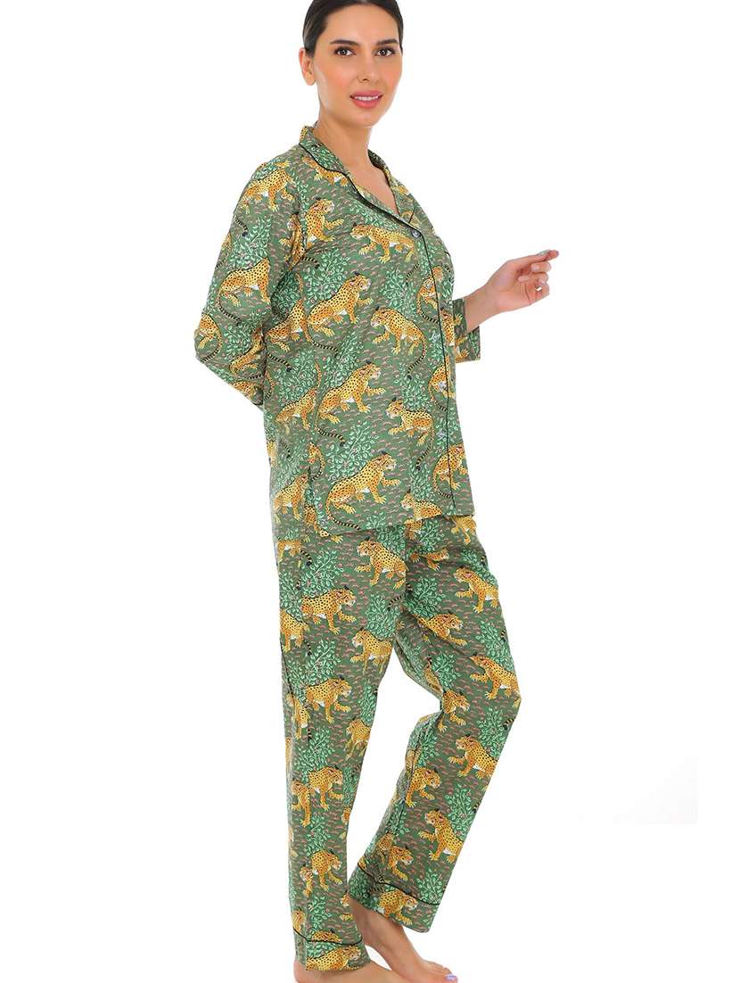 women printed nightwear pyjama set - 22272482 -  Standard Image - 1