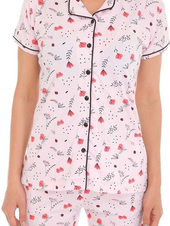 women printed nightwear pyjama set - 22272484 -  Standard Image - 4