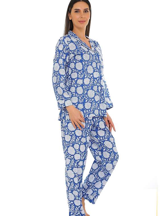 women printed nightwear pyjama set - 22272489 -  Standard Image - 1
